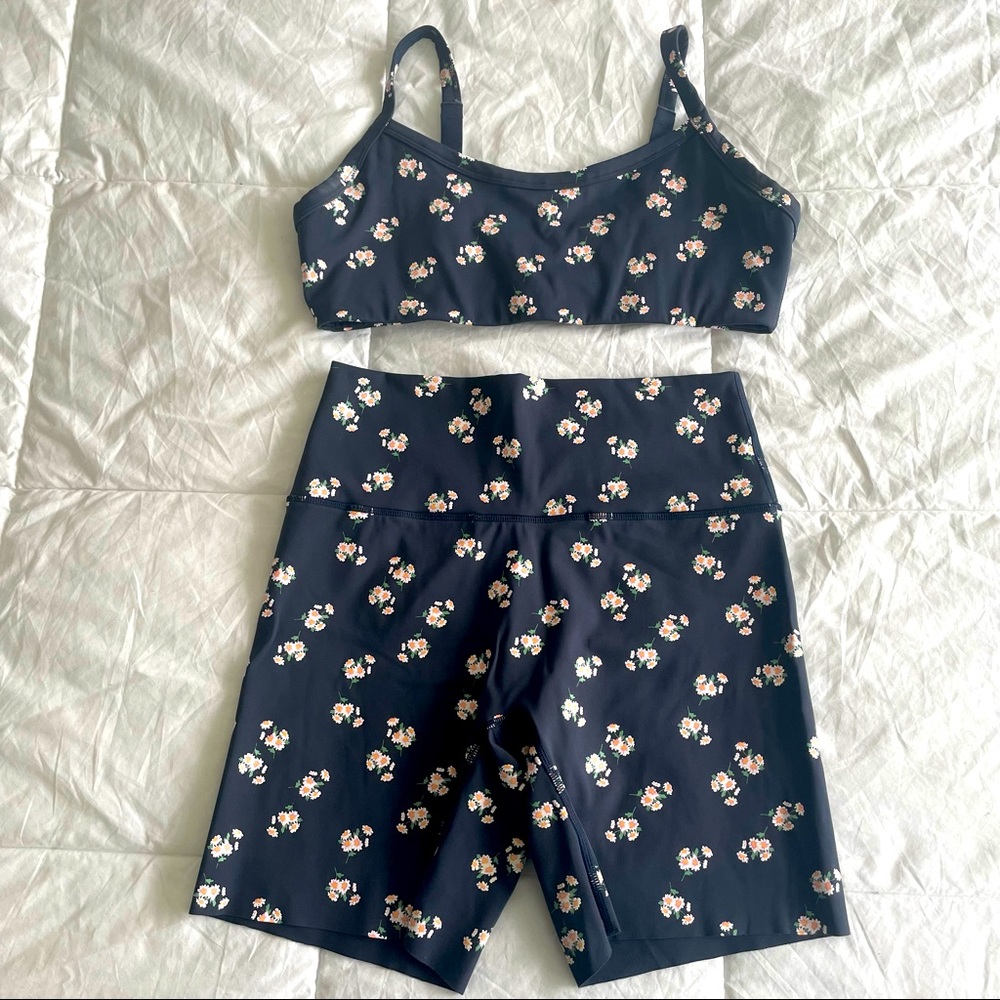Offline Aerie Shorts (L) + Bra (M) Set Navy Floral